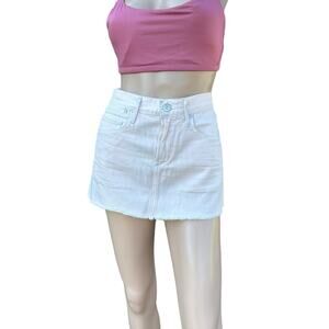 New Citizens of Humanity by Jerome Dahan Pink Cut Off Hem Denim Mini Skirt 25